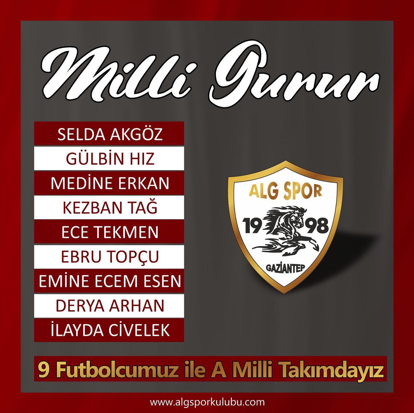 ALGSPOR'dan Milli Takıma 9 futbolcu
