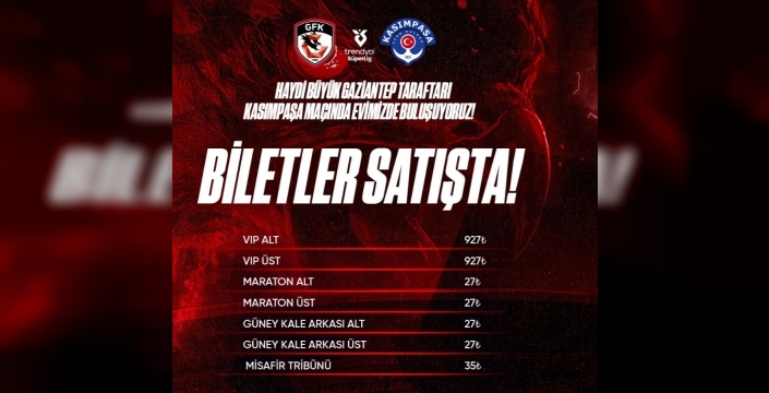 KASIMPAŞA MAÇI BİLETLERİ SATIŞTA