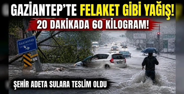 Gaziantep genelinde etkili olan ve uzmanlar tarafından “süper hücre” olarak tanımlanan şiddetli sağanak yağış, dolu ve fırtına, şehir genelinde geniş çaplı bir afet tablosuna yol açtı.