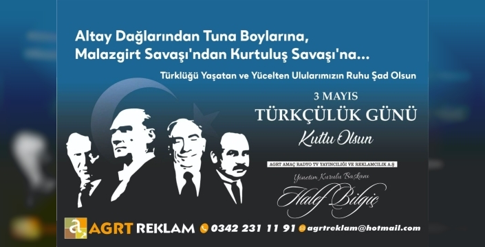 İYİ PARTİ’Lİ HALEF BİLGİÇ: "3 MAYIS, TÜRK MİLLİYETÇİLERİNİN EĞİLMEYEN BAŞI, BÜKÜLMEYEN BİLEĞİDİR"