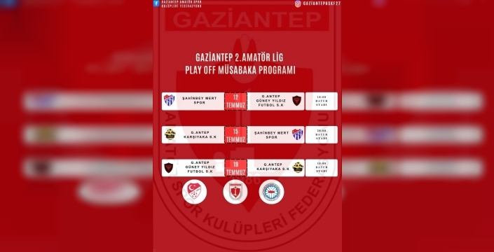 GAZİANTEP 2. AMATÖR LİGİ PLAY-OFF MÜSABAKALARI BAŞLIYOR