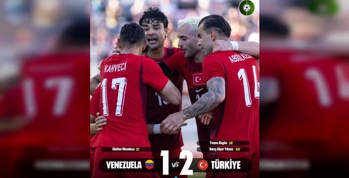 A Milli Futbol Takımı, 2026 FIFA Dünya Kupası öncesindeki son hazırlık maçında Venezuela'yı 2-1 mağlup etti.